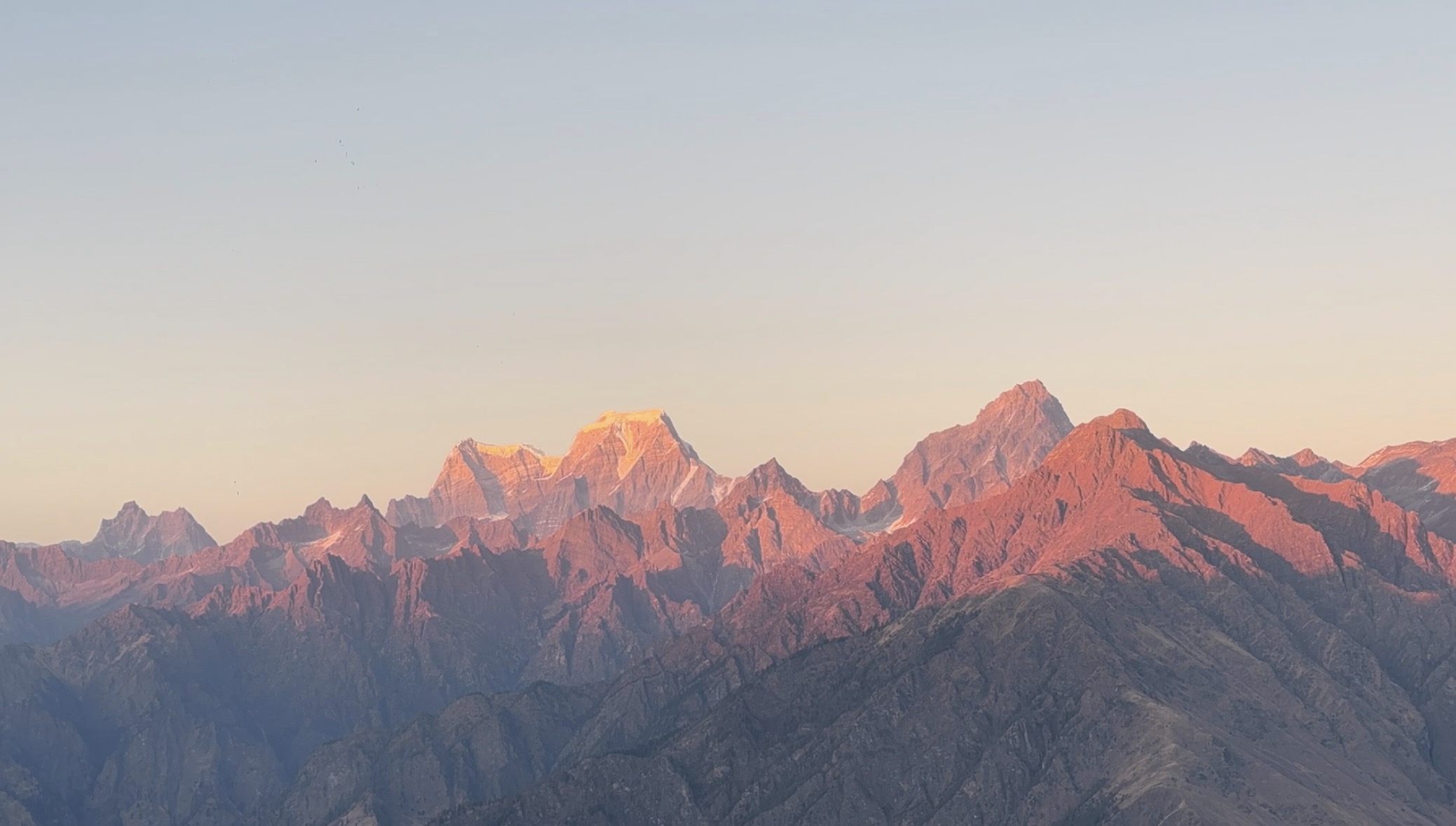 Alpine glow on Hathi-Ghoda peaks